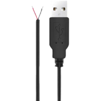0.5 Square USB Male Head Line 2 Core Data Power Supply Charging Line Fan Fluorescent Board Led Light Strip Single Head USB Cable