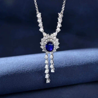 Kalung Berlian Batu Safir Asli Good Quality