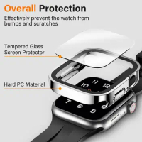 Glass+Cover For Apple Watch Ultra 2 49mm Case Bumper Tempered Case Screen Protector Iwatch Series 9 8 7 6 SE 45mm 41 44 40 42 38