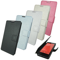 MI03蠶絲紋 紅米手機保護皮套(加贈螢幕保護貼)
