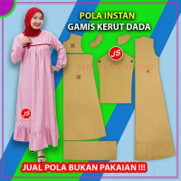 Pola Instan Gamis Kerut Dada