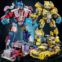 Mr.Toys-DlY Mainan Robot Balok Bata MainanBlock Toys Anak Laki-laki 3D Puzzle Susun Blok 2in1 Mobil 