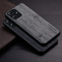 Case for Redmi 12 5G 4G funda bamboo wood pattern Leather phone cover Luxury coque for xiaomi redmi 12 case capa