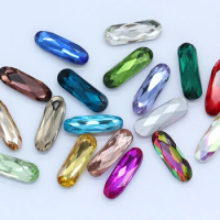 5x15mm 7x21mm oval rectangle pointed back sparkling glass stone crystal diamante rhinestones jewels craft for shoes bags Garment