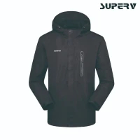 SuperV 智能發熱防風外套 (不包含充電寶) - 黑色M碼 | 跣水可水洗 | 石墨烯發熱 | 香港行貨