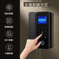 玻璃門密碼鎖免開孔單門雙開門有框無框辦公室公司智能電子指紋鎖