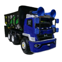Miniatur Truk Tronton Hino Plastik Modifikasi Mainan Toy Bak Roda 30cm x 11cm x 15cm dengan 6 Roda K