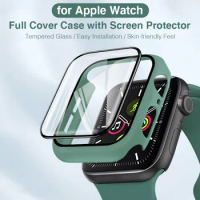 Glass+Cover For Apple watch Series 5 3 4 6 SE bumper+Screen Protector Apple Watch Case 44mm 40mm iWatch 42mm 38mm Accessorie