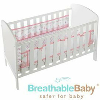英國【BreathableBaby】透氣嬰兒床圍 兩側型 (19430森林花園款)【紫貝殼】