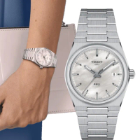 【TISSOT 天梭】官方授權 PRX 手錶 女錶 珍珠母貝 -35mm 手錶 慶端午 包粽 指針錶(T1372101111100)