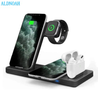15W Wireless Charger For iPhone 13 12 11 X XR XS MAX 4 IN 1 Fast Charging Dock Station for Apple iWatch 7 6 5 4 3 AirPods Pro
