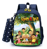 Tas Ransel Sekolah Anak karakter Upin-Ipin Premium Bonus Tempat Pensil Bisa COD