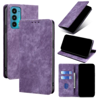 Fashion Leather Wallet Case for Motorola Edge 30 Ultra X30 20 Pro 40 S Neo Magnetic Flip Phone Case with Card Slots and RFID