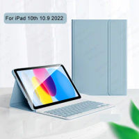 For iPad 10th Generation Keyboard Case Smart Magnetic Wireless Keyboard Cover With Pen Slot For iPad 10 Gen 2022 Leather Shell