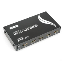 MT-VIKI HDMI Splitter 4K*2K 4 Port Video Distributor 1x4 3D 1 Input 4 HDMI 1.4 HDCP 1.2 Output 5V 2A Power Supply SP144
