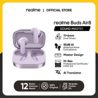 realme Buds Air 8 (11+6mm Dual Drivers | 55dB AI Adaptive Noise Cancellation) Master Purple