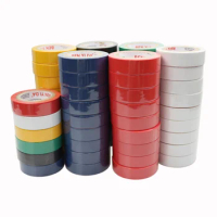 10pcs Color electrical tape PVC wear-resistant flame retardant lead-free electrical insulation tape waterproof tube color tape