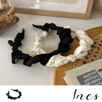 【INES】蝴蝶結髮箍 緞帶髮箍/復古法式氣質蝴蝶結緞帶造型髮箍 髮圈(2色任選)