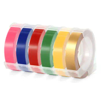Self-Adhesive 3D Label Tape Compatible for Dymo Omega Label Maker Embossing Ribbons Tape for Dymo Motex E-101 Labeling Printer