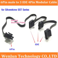 High quality 6Pin PCI-E to 3 IDE 4-Pin Modular Power Supply Cable for Silverstone SST Series SST-ST55F-G SST-ST65F-G