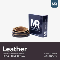MR Shoelaces LR04 Dark Brown (Coklat Tua) - Tali Sepatu Kulit 60cm 80cm 100cm 120cm 150cm 200cm - Pr