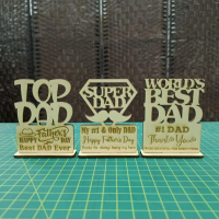 Readymade Father's Day Wooden Mini Plaque (Small Wood Plaque)