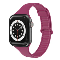 Slim strap for apple watch se 6 44mm 40mm band Soft TPU thin sports bracelet for iwatch series 5 4 3 42mm 38mm bands women man