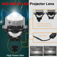 AES 2023 New A20 Bi-LED Projector Lens 3.0inch 6000K 55W Two Usage Base Projector Lens for Car Headlight Retrofit