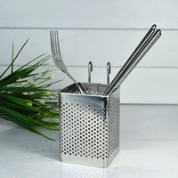 不銹鋼筷子筒 創意小巧廚房壁掛式置物架 餐具收納盒瀝水筷籠