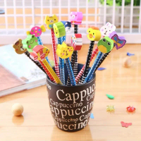 pensil warna warni aneka karakter lucu di+ penghapus unik lucu