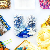 Jilin Changbai Mountain Winter Snow Scene Refrigerator Magnet 3D Magnetic Sticker Travel Souvenir Gi