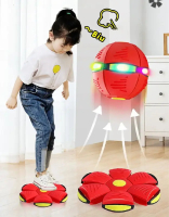 ลูกบอล UFO บินได้ LED แบบแบนพร้อมไฟ LED ของเล่นสำหรับเด็ก เกมบาสเก็ตบอลกลางแจ้ง Lkcomo โยนลูกบอล UFO
