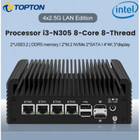 Hot Sale 4*2.5GbE Intel I226-V Firewall Appliance Mini PC Intel i3 N305 AES-NI VPN Router PC 2*HDMI 