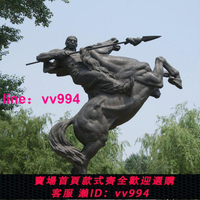 玻璃鋼人物雕塑定制大型戶外古代騎馬將軍關羽張飛鑄銅雕像大擺件