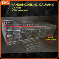 Kandang Ternak Kelinci Galvanis 6 Holes Ukuran 180x50x40 | Kandang 6 Sekat Kawat Premium Anti Karat