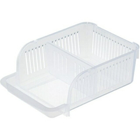 小禮堂 Inomata 日本製 冰箱分格收納盒 L (白色款)