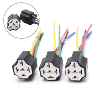 1pcs Ceramic Car Relay Holder 5 Pins Auto Relay Socket 5 Pin Relay Connector Plug Ceramic Relay Holder Seat High Relay With Pins