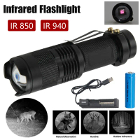 Api Tuhan Lampu LED Inframerah IR 850nm/940nm 7W 10 Meter Boleh Laras Bahan Aloi Aluminium untuk Pem
