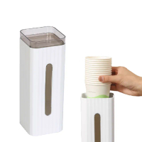 【思水源】壁掛式紙杯置物取杯器(單筒 飲水機 杯架 帶蓋 防塵 飲料 咖啡 免洗杯)