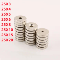 25x3-20mm Hole Neodymium Magnet N35 Round Powerful NdFeB Rare Earth Disc Strong Magnets 25*3-20MM Magnetic 25*5 25*10 25*20
