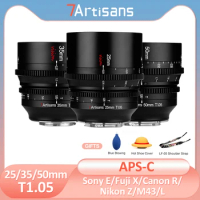 7artisans 25mm 35mm 50mm T1.05 APS-C Cine Lens Cinematic Vision for Sony E Canon EOS R Sigma Lumix L