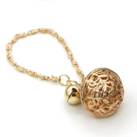 Hollow Flower Figure Ball Small Bell Thin Chain Golden Silver Plated Bracelets for Women Chain Around 18cm long