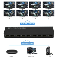 HDMI Splitter 1x4 Video Splitter 4K 1080P HDMI 1 in 8 out HDMI 1.4 HD Splitter 1X2 1 IN 4 OUT Audio Sync For HDTV DVD PS3 Xbox