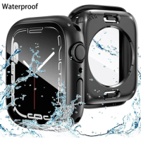 Waterproof Protective Cover Case for Apple Watch Ultra 49mm 45mm 41mm 40mm 44mm 360 Glass Protector Film Back Bumper Frame