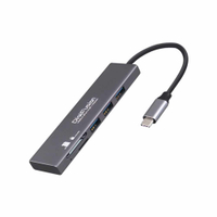 Digifusion伽利略 Type-C USB3.0 3埠 HUB+SD/Micro SD讀卡機24191 [富廉網]