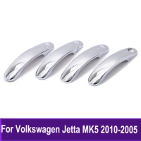 Chrome Side Door Handle Cover Trim For Volkswagen Jetta MK5 2010 2009 2008 2007 2006 2005 Sedan Styling Accessories Sticker