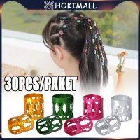 1SET/30PCS Cincin Manik Adjustable Bahan Untuk Dekorasi Rambut Kepang/Wig/Rambut Gimbal/Gelang Alumu