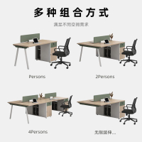 免運 辦公桌 職員辦公桌椅組合4四6人位員工位簡約鋼架辦公室桌屏風電腦桌卡座-快速出貨