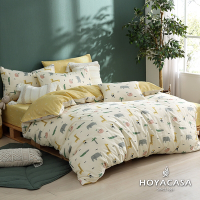 HOYACASA 100%精梳棉單人兩用被四件式床包組-童趣生活(天絲入棉30%)