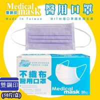 【清新宣言】雙鋼印成人用醫用口罩-藍莓紫(50片/盒)